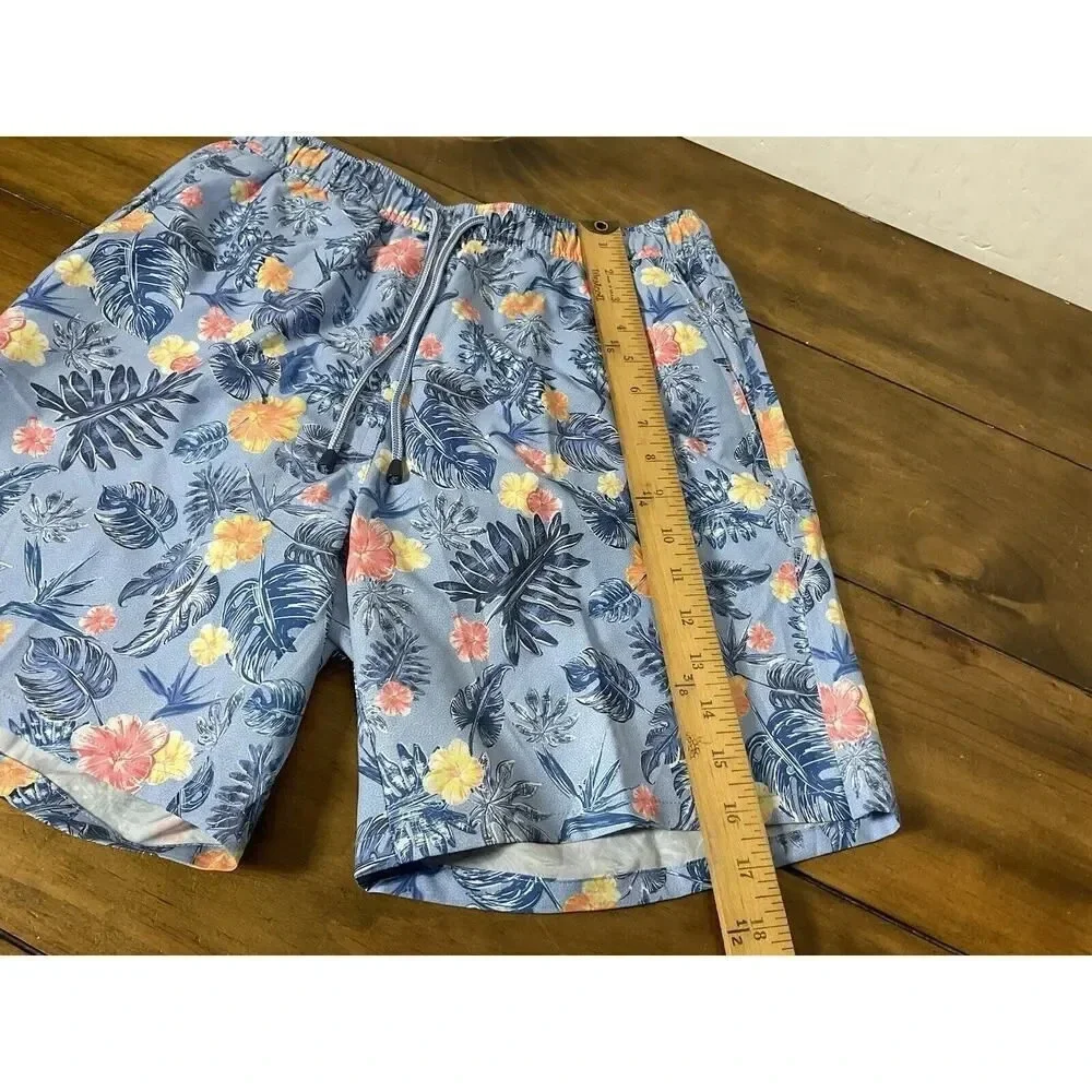 Peter Millar Swim Trunks Crown Moanalua Print Size Small Blue NWT